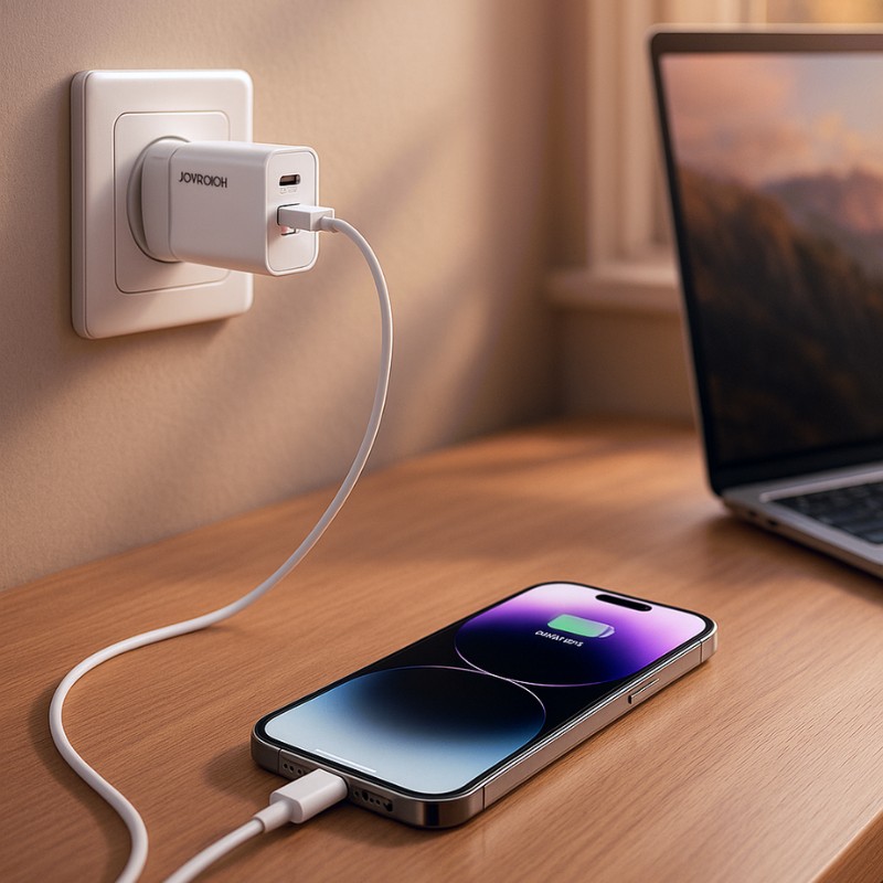 JoyRoom JR-TCF05 USB-C PD + USB-A Wall Charger [Certified]