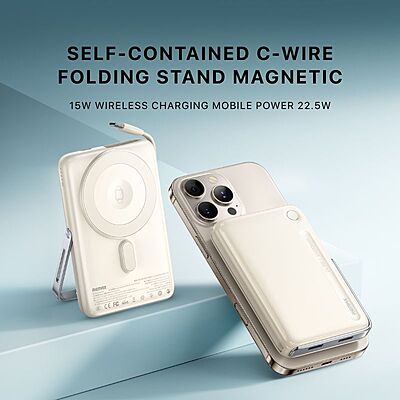REMAX MC-05 22.5W Power Bank [MC-05] [10K mAh] [3 Ports +  + Wireless MagSafe + Apple Watch Charger + Type-C Cable]