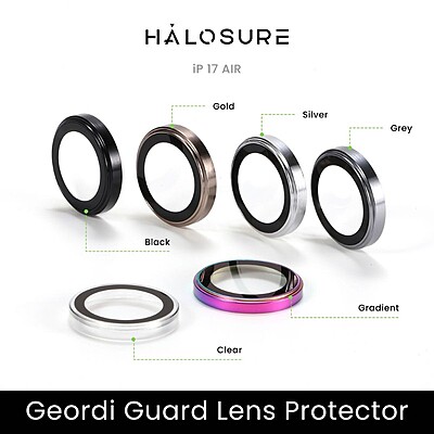 Halosure Geordi Rear Camera Lens Armour Protector (Anti-Reflection), iPhone 17 Air Halosure Geordi Rear Camera Lens Armour Protector (Anti-Reflection), iPhone 17 Air
