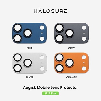 Halosure AEGISK Shield Rear Camera Lens Protector (Anti-Reflection), iPhone 17 Pro Halosure AEGISK Shield Rear Camera Lens Protector (Anti-Reflection), iPhone 17 Pro