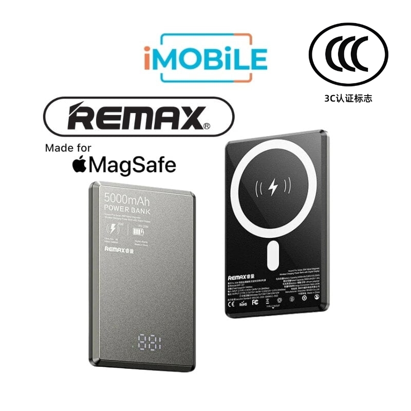 Remax Vocard Pro Series MagSafe Magnetic Wireless Charging Power Bank [RPP-107] [5000 mAh] [1 Port + Wireless MagSafe]