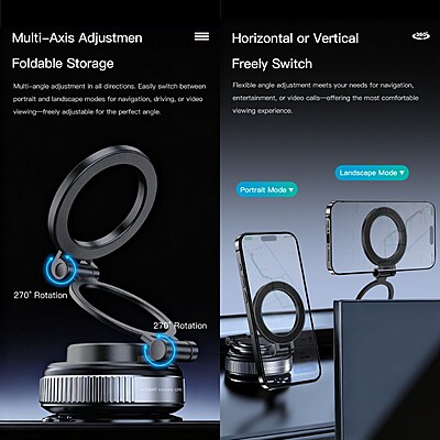 TOTU [CH-14] MagFree Series Multi-Angle Folding MagSafe Suction Cup Phone Mount