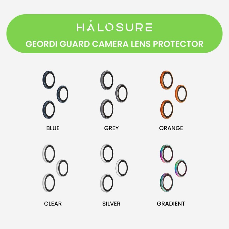 Halosure Geordi Rear Camera Lens Armour Protector (Anti-Reflection), iPhone 17 Pro / 17 Pro Max