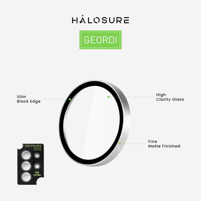 Halosure Geordi Rear Camera Lens Armour Protector (Anti-Reflection), Samsung s26 Ultra