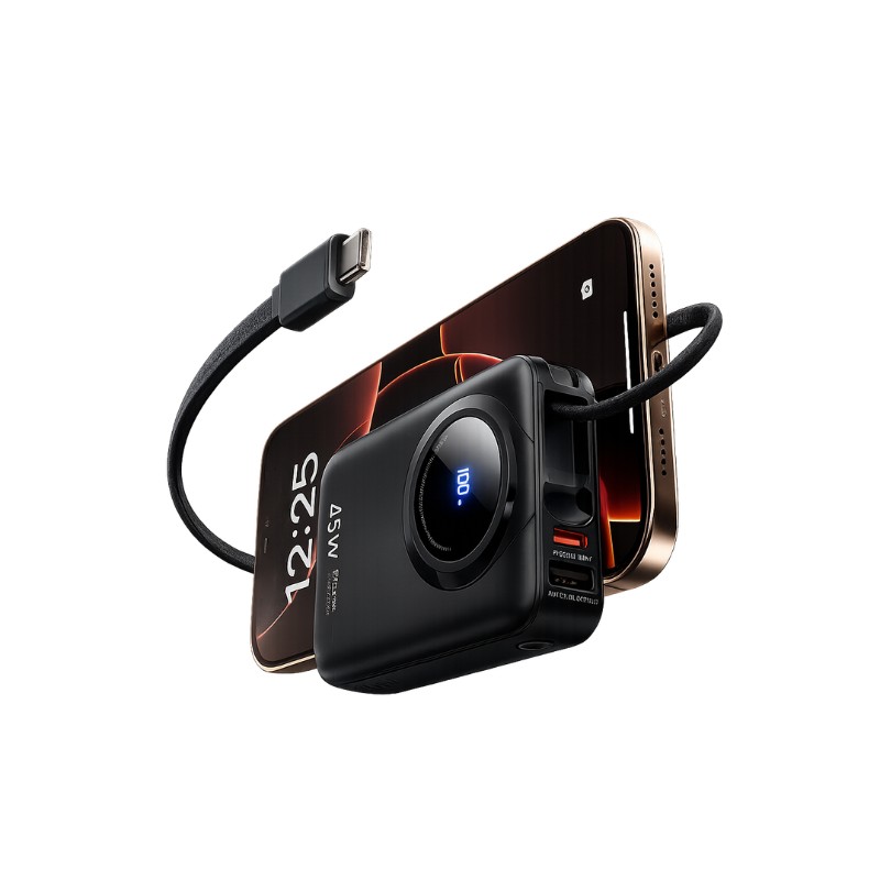 Remax FC-02 45W Power Bank [20K mAh] [2 Ports + Lightning & USB-C Cables]
