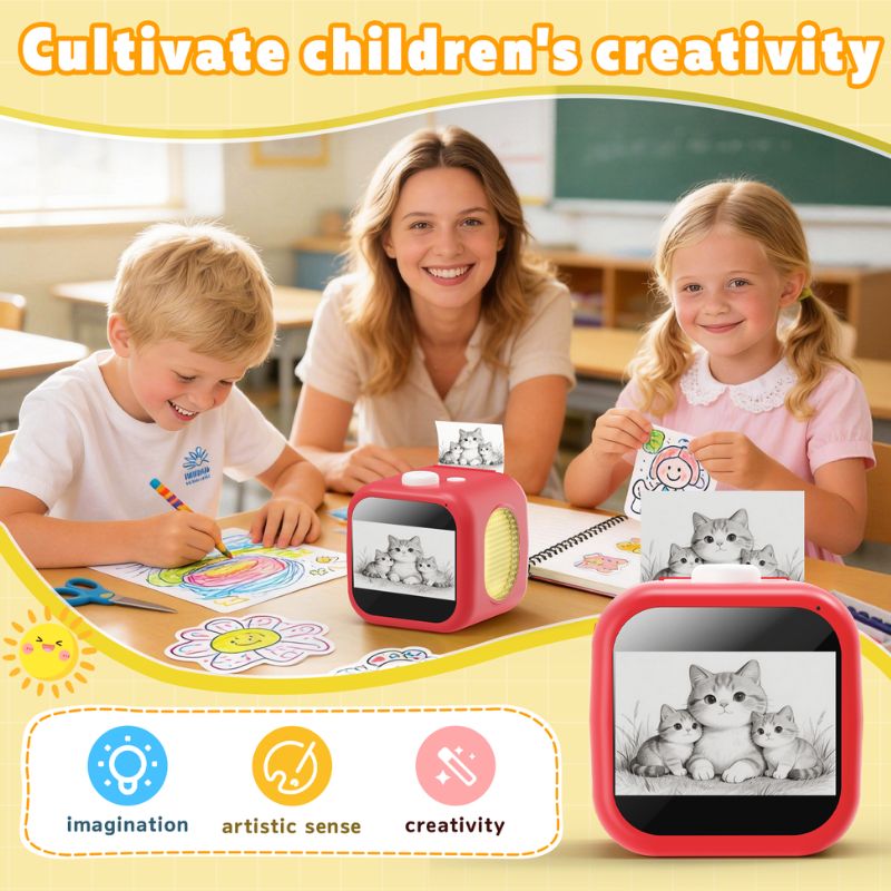 AI Voice Interactive Sticker Printer with 3.5-Inch Touchscreen