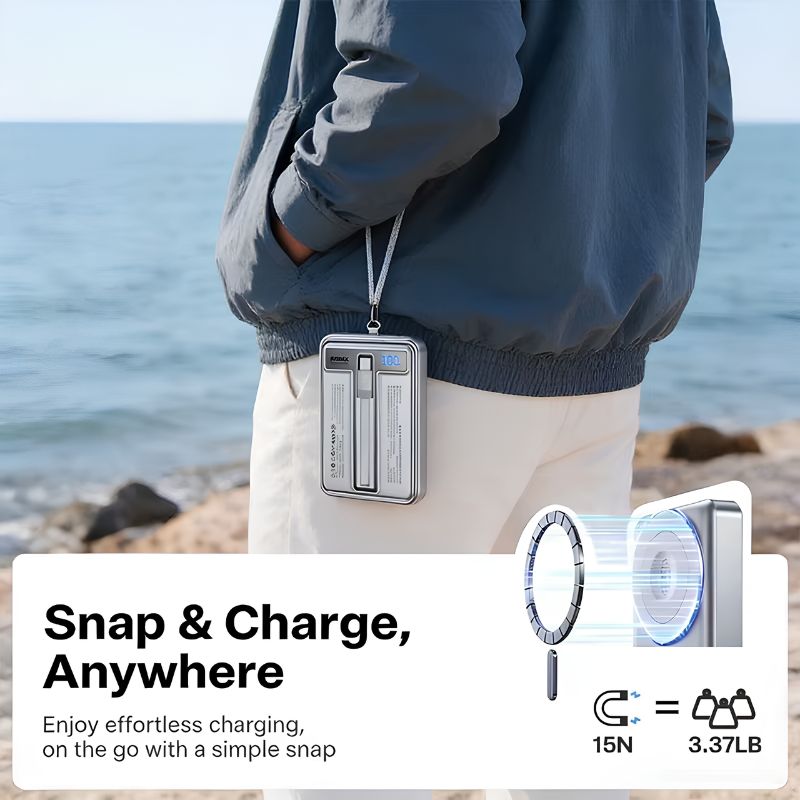 Remax FP-109 22.5W Power Bank [10K mAh] [1 Port + Wireless MagSafe + Apple Watch Charger + USB-C Cable]