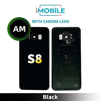 Samsung Galaxy S8 Back Cover Aftermarket With Camera Lens [Black]
