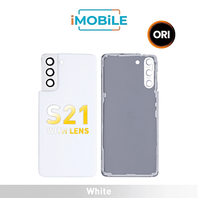 Samsung Galaxy S21 (G991) Back Cover Glass With Lens [Secondhand] [White]