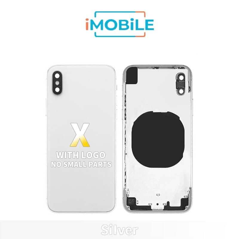iPhone X Compatible Back Housing [No Small Parts] [Silver]
