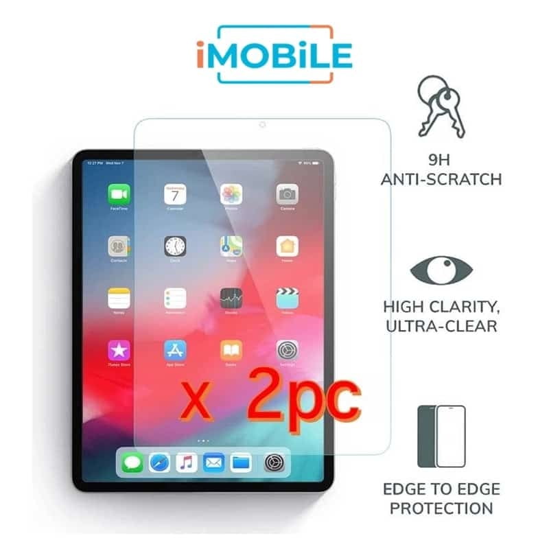 2D Tempered Glass, iPad 12.9" for iPad Pro 12.9" 3rd Gen (2018) / iPad 12.9" 4th Gen (2020) / iPad 12.9" 5th Gen (2021) / iPad 12.9" 6th Gen (2022) [Pack of 2]