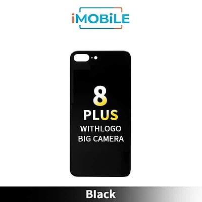 iPhone 8 Plus Compatible Back Cover Glass With Big Camera Hole [Black]