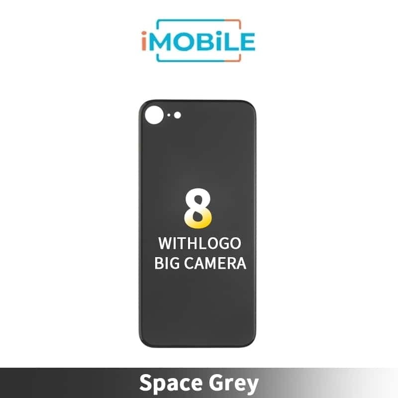 iPhone 8 Compatible Back Cover Glass With Big Camera Hole [Space Grey]