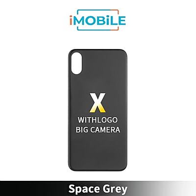 iPhone X Compatible Back Cover Glass With Big Camera Hole [Space Grey]