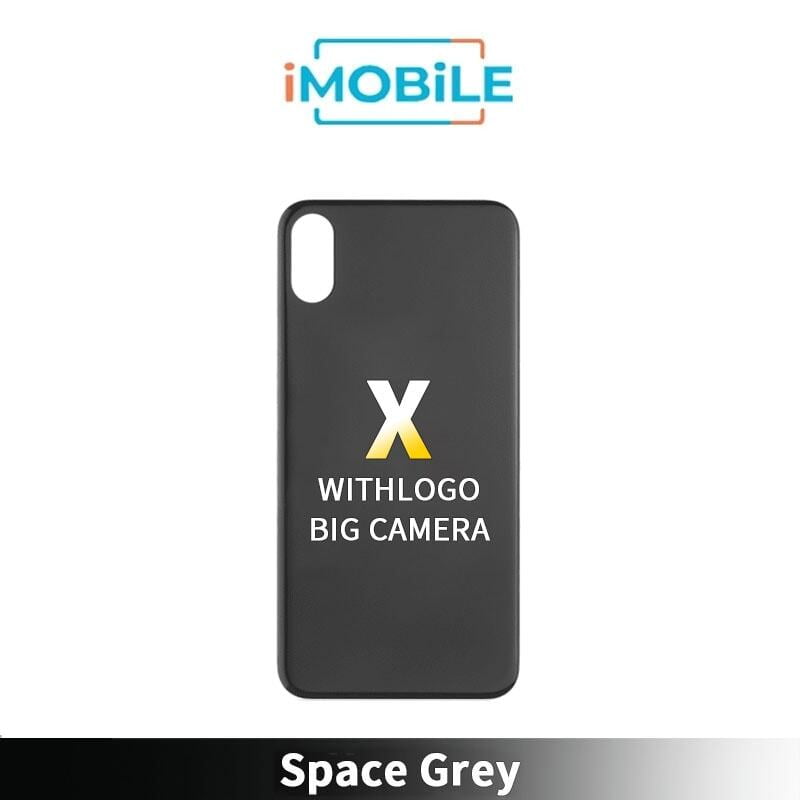 iPhone X Compatible Back Cover Glass With Big Camera Hole [Space Grey]