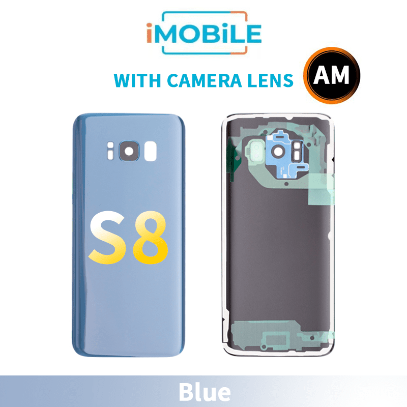 Samsung Galaxy S8 Back Cover Aftermarket With Camera Lens [Blue]
