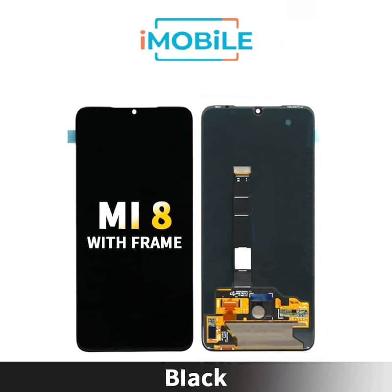 Xiaomi Mi 8 Compatible LCD Touch Digitizer Screen [Black] with Frame
