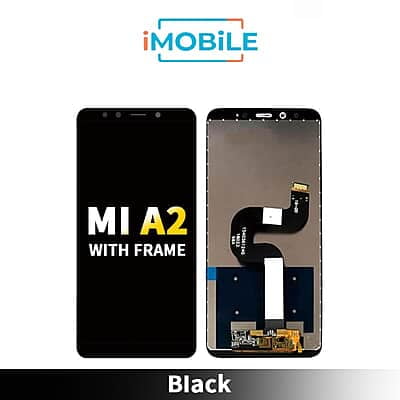 Xiaomi Mi A2 Compatible LCD Touch Digitizer Screen With Frame [Black]