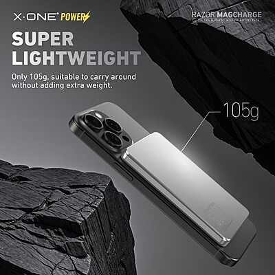 X.One Razor MagSafe Magnetic Wireless Charging Power Bank [5000 mAh] [1 Ports + Wireless MagSafe]
