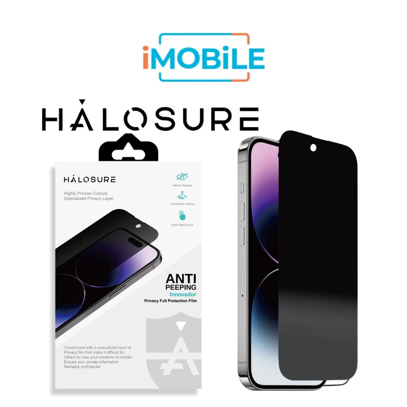 Halosure 2.5D Innovador Shield [Privacy] Tempered Glass, iPhone 16 Pro Max