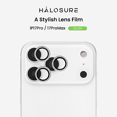 Halosure Geordi Rear Camera Lens [Glitter] Armour Protector (Anti-Reflect), iPh 17 Pro / 17 Pro Max