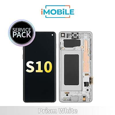 Samsung Galaxy S10 (G973) LCD Touch Digitizer Screen [Service Pack] [Prism White] GH82-18850B
