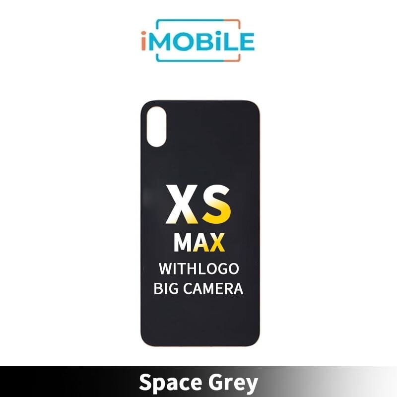 iPhone XS Max Compatible Back Cover Glass With Big Camera Hole [Space Grey]