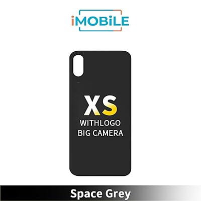 iPhone XS Compatible Back Cover Glass With Big Camera Hole [Space Grey]