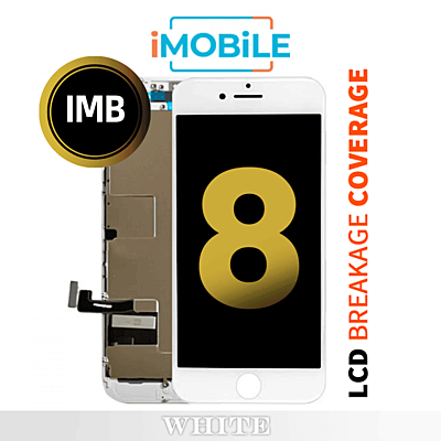 iPhone 8 (4.7 Inch) Compatible LCD Touch Digitizer Screen [IMB In-Cell Screen] [Gorilla Glass 520 Lm Backlight] [White]