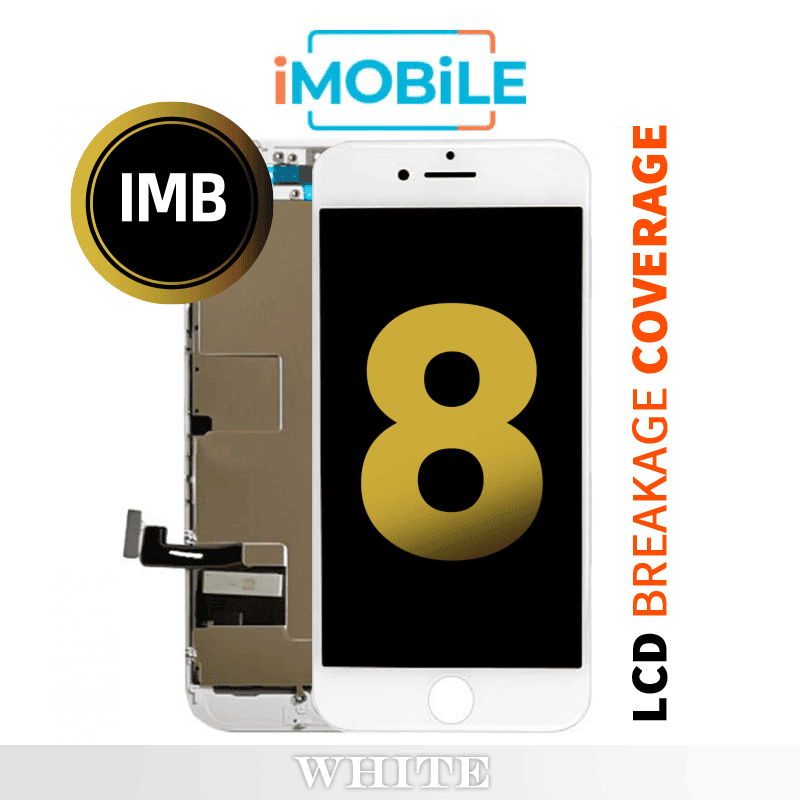 iPhone 8 (4.7 Inch) Compatible LCD Touch Digitizer Screen [IMB In-Cell Screen] [Gorilla Glass 520 Lm Backlight] [White]