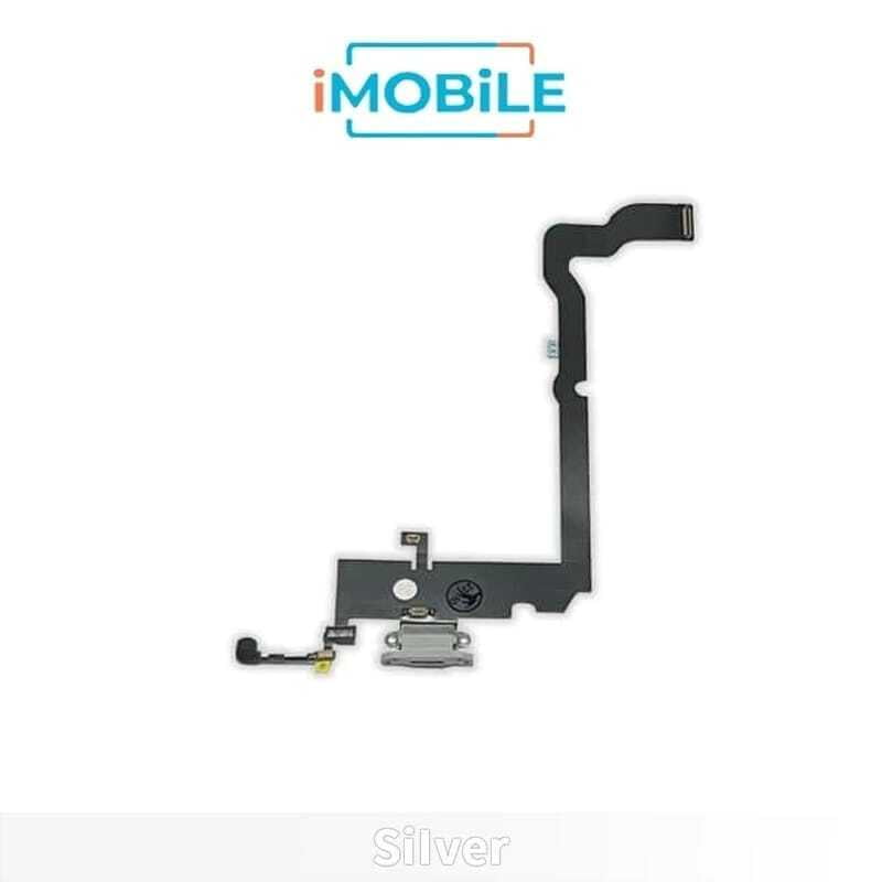 iPhone XS Max Compatible Charging Port Flex Cable [Silver]