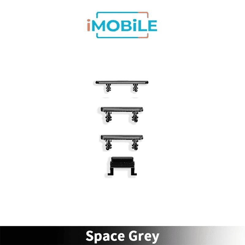 iPhone XR Compatible Hard Button Set [Power/Volume/Switch] [Space Grey]