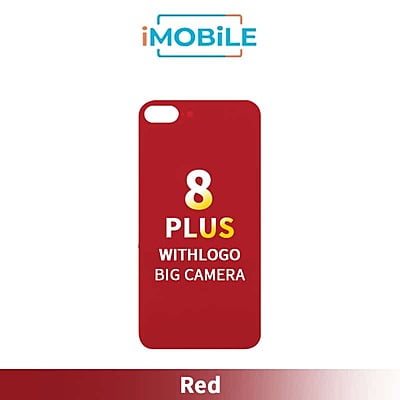 iPhone 8 Plus Compatible Back Cover Glass With Big Camera Hole [Red]