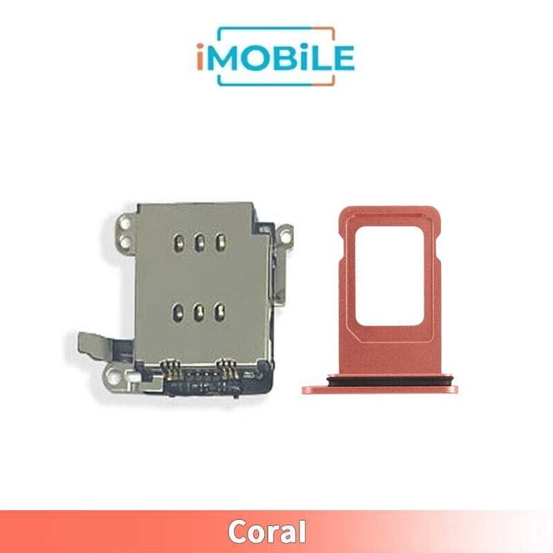 iPhone XR Compatible Sim Tray + Sim Reader [Dual Sim] [Coral]