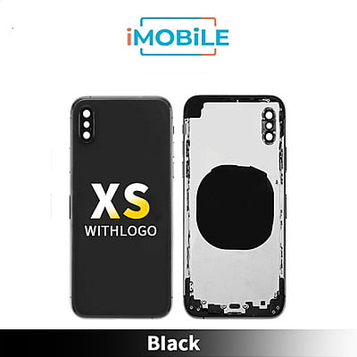 iPhone XS Compatible Back Housing [No Small Parts] [Black]