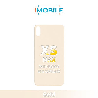 iPhone XS Max Compatible Back Cover Glass With Big Camera Hole [Gold]