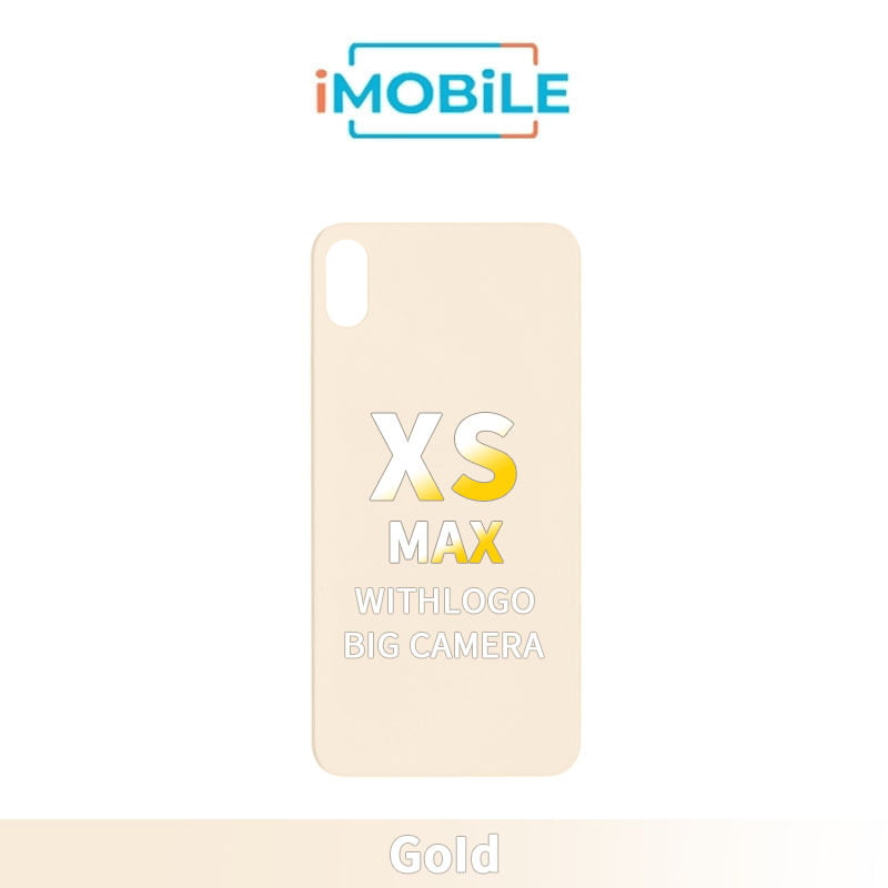 iPhone XS Max Compatible Back Cover Glass With Big Camera Hole [Gold]