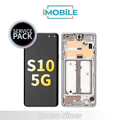 Samsung Galaxy S10 5G (G977) LCD Touch Digitizer Screen [Service Pack] [Crown Silver] GH82-20442A