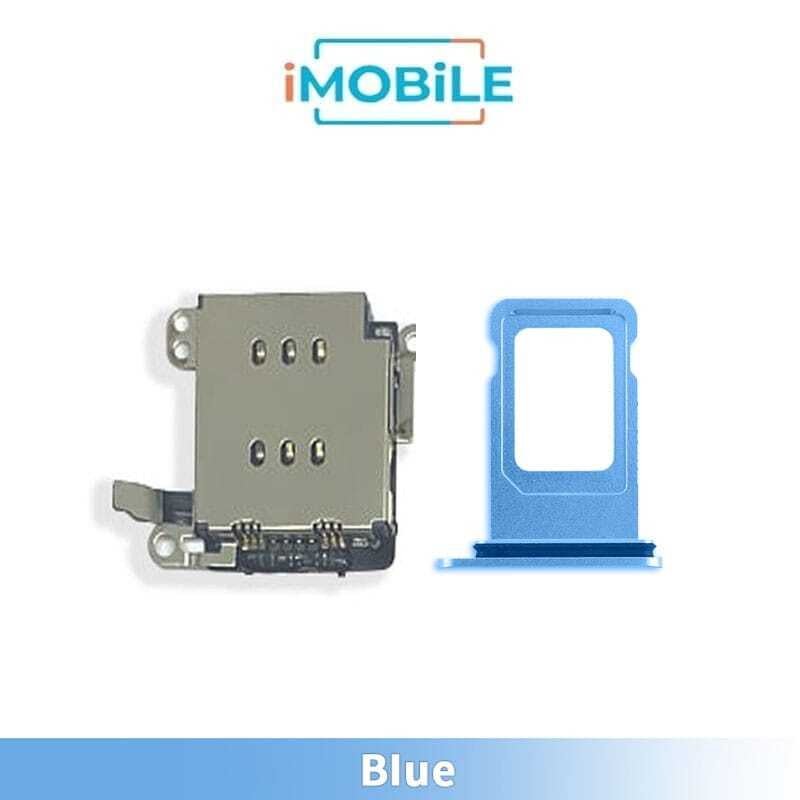 iPhone XR Compatible Sim Tray + Sim Reader [Dual Sim] [Blue]