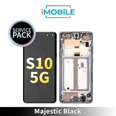 Samsung Galaxy S10 5G (G977) LCD Touch Digitizer Screen [Service Pack] [Majestic Black] GH82-20442B