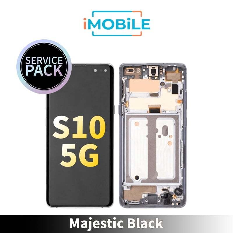Samsung Galaxy S10 5G (G977) LCD Touch Digitizer Screen [Service Pack] [Majestic Black] GH82-20442B