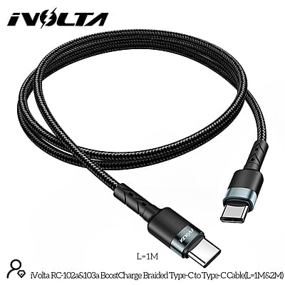 iVolta [RC-102a] BoostCharge 1m Braided Type-C to Type-C Cable