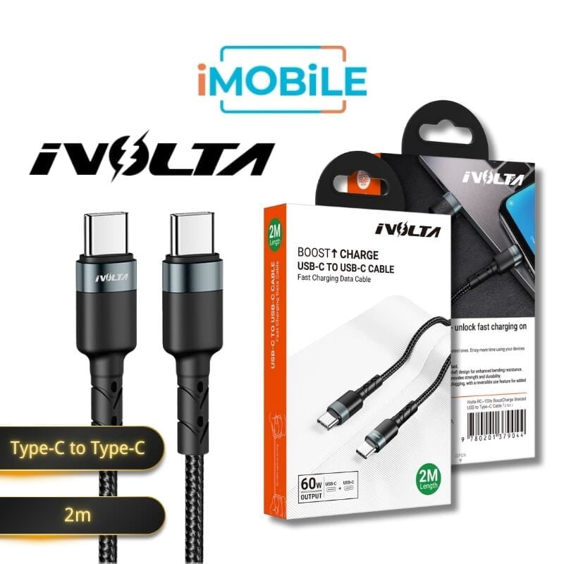 iVolta [RC-103a] BoostCharge 2m Braided Type-C to Type-C Cable