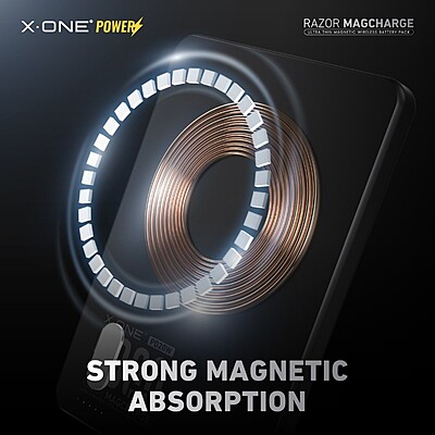 X.One Razor MagSafe Magnetic Wireless Charging Power Bank [5000 mAh] [1 Ports + Wireless MagSafe]