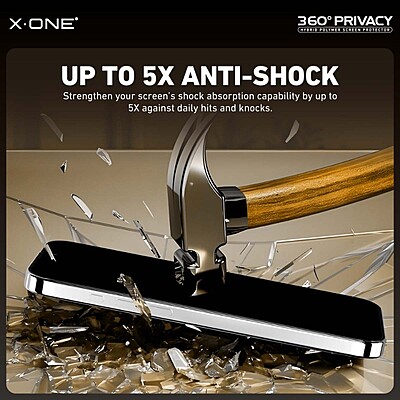X.One [360 Privacy] Hybrid Polymer Impact Screen Protector, iPhone 15 Pro Max [Privacy]