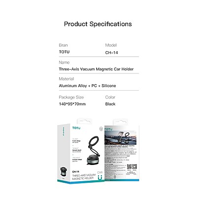 TOTU [CH-14] MagFree Series Multi-Angle Folding MagSafe Suction Cup Phone Mount