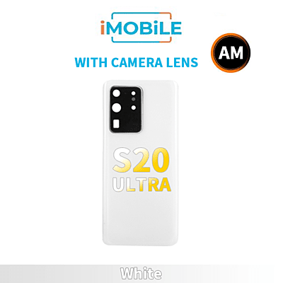 Samsung Galaxy S20 Ultra 5G G988 Back Cover Aftermarket with Camera Lens [White]