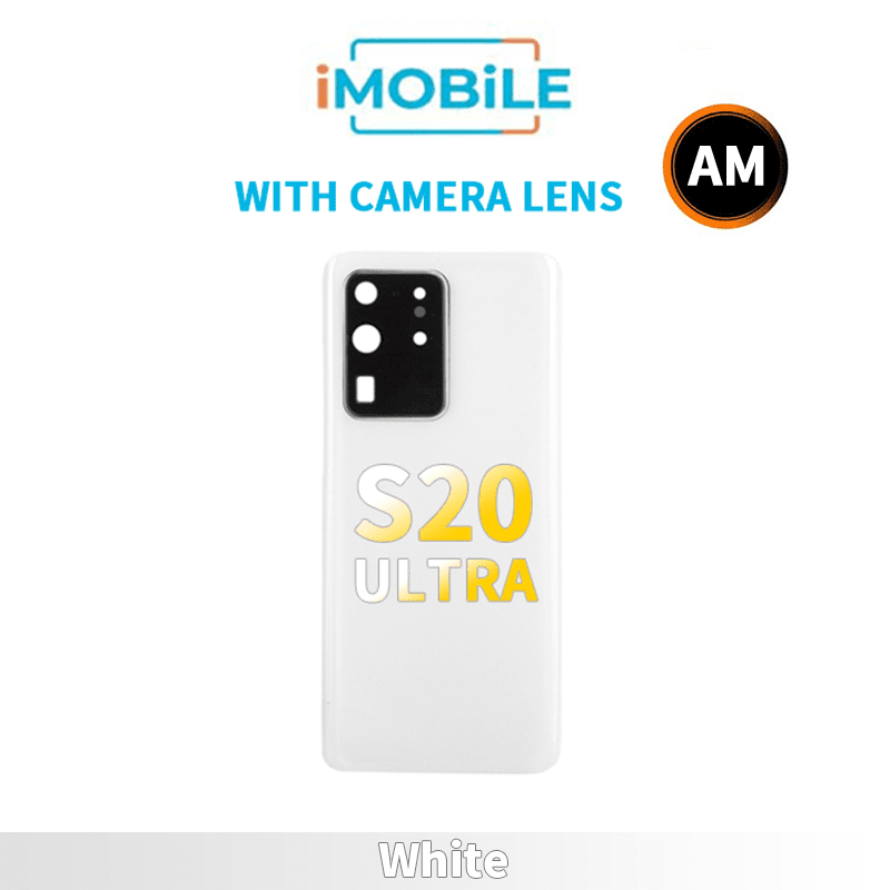 Samsung Galaxy S20 Ultra 5G G988 Back Cover Aftermarket with Camera Lens [White]