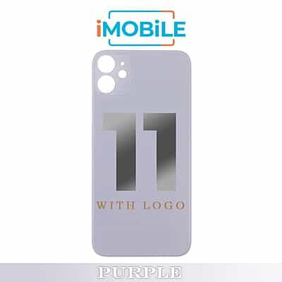iPhone 11 Compatible Back Cover Glass Big Camera Hole [Purple]