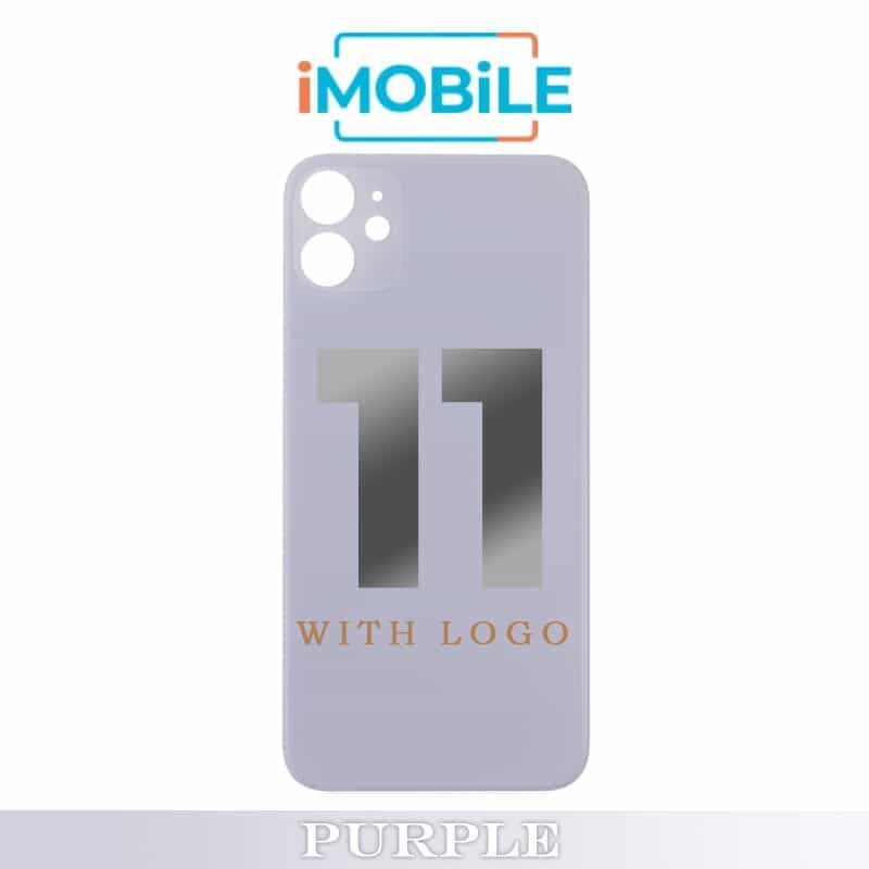 iPhone 11 Compatible Back Cover Glass Big Camera Hole [Purple]
